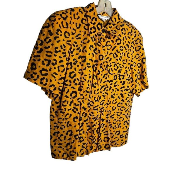 Vintage Lloyd Williams Animal Print Linen Blend Shirt - Picture 3 of 7